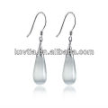 Elegant white opal drop jewelry 925 sterling silver earrings